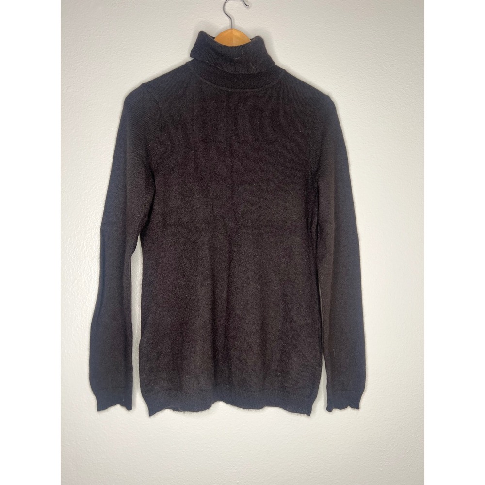 Charter Club Luxury 100% Cashmere Turtleneck Sweater Brown Charcoal Mens Medium